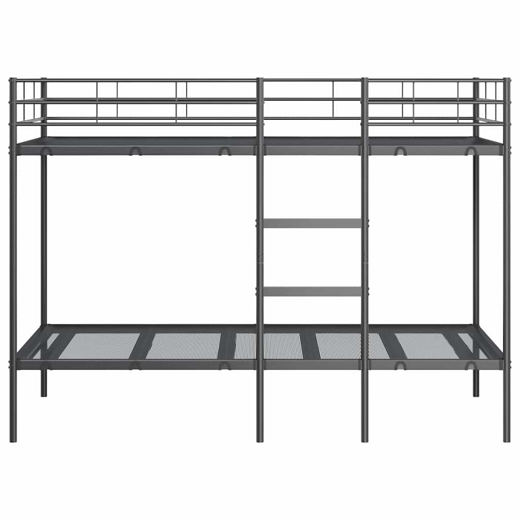 Krevet na kat bez madraca crni 100x190 cm čelik