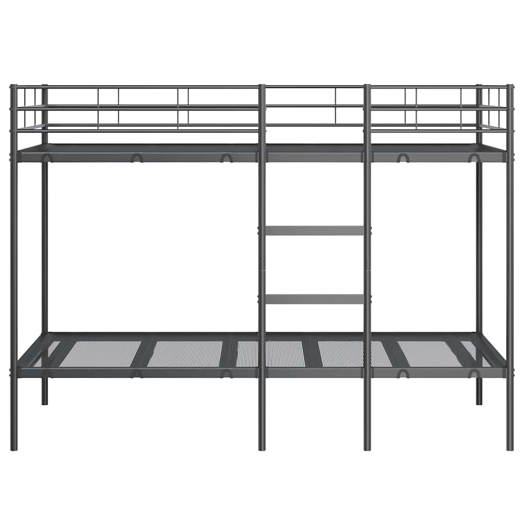 Krevet na kat bez madraca crni 100x200 cm čelik