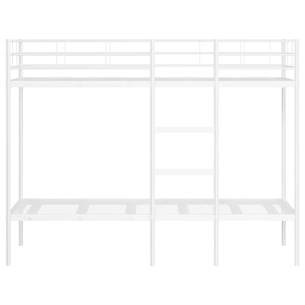 Krevet na kat bez madraca bijeli 80x200 cm čelik