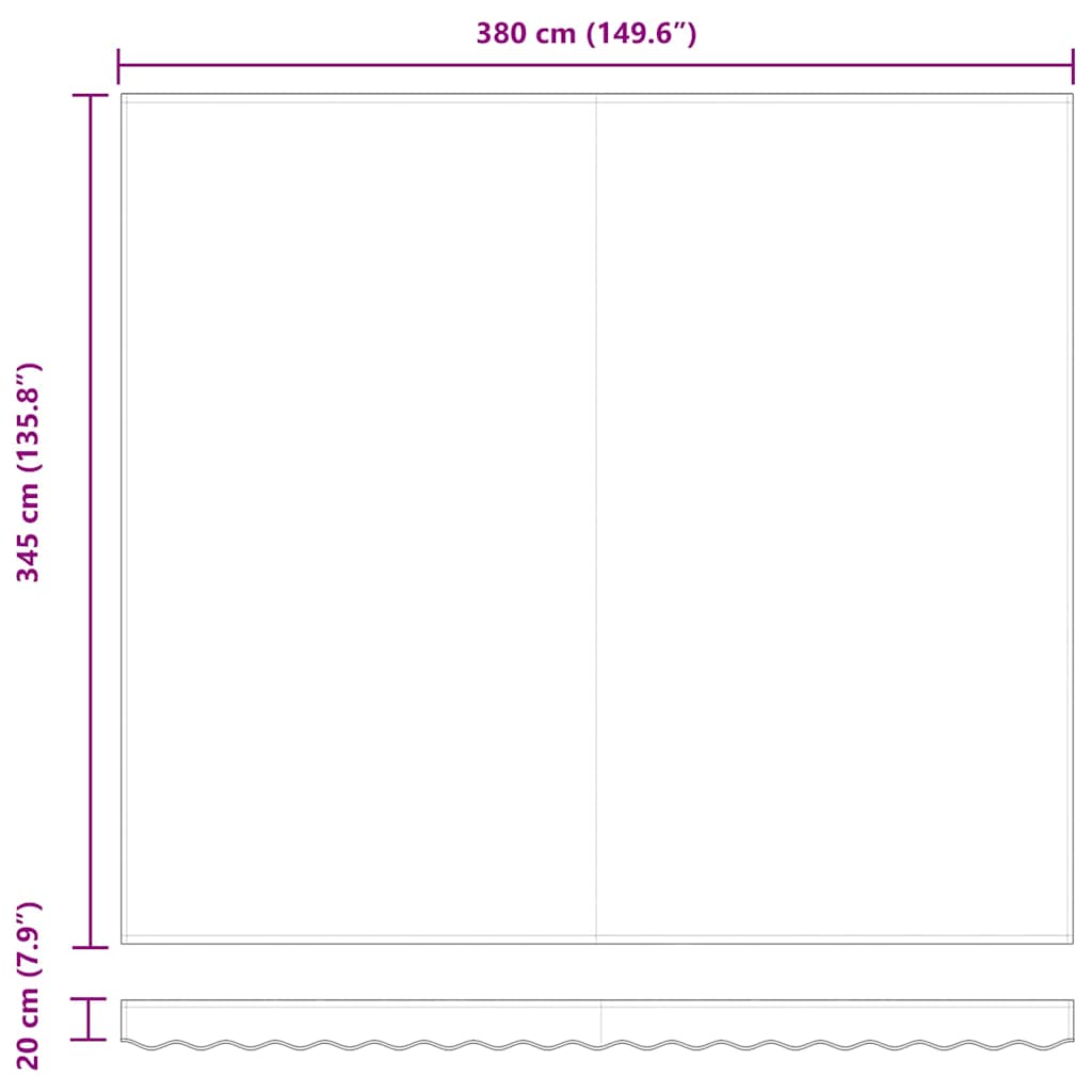Zamjensko platno za tendu Bijelo 4 × 3,5 m Poliester