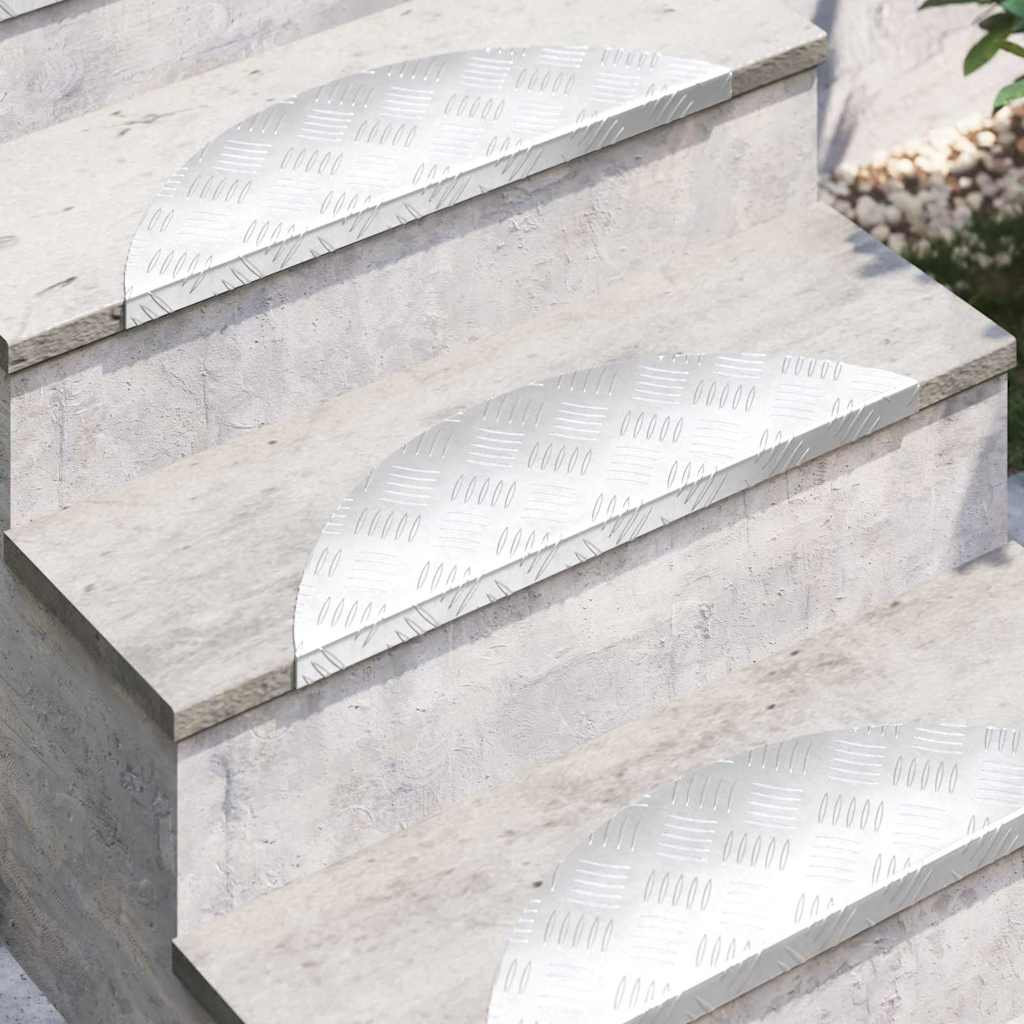 Stepenica Polumjesec 15 pcs Srebrno 60 x 18 x 2,5 cm Aluminij