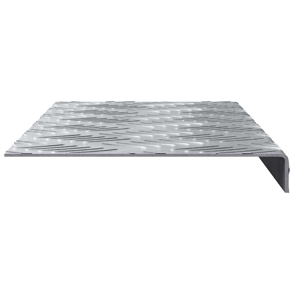 Stepenica Pravokutni 10 pcs Srebrno 60 x 18 x 2,5 cm Aluminij