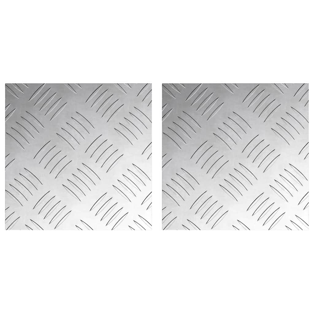 Stepenica Četvrtasti 2 pcs Srebrno 20 x 20 cm Aluminij