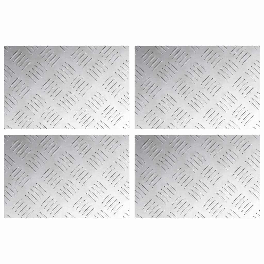 Stepenica Pravokutni 4 pcs Srebrno 30 x 20 cm Aluminij