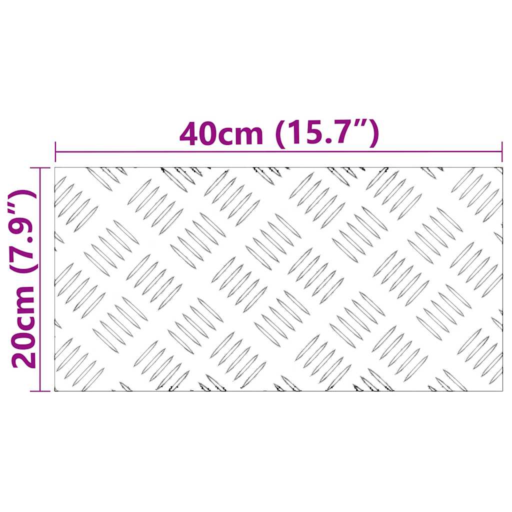 Stepenica Pravokutni 4 pcs Srebrno 40 x 20 cm Aluminij