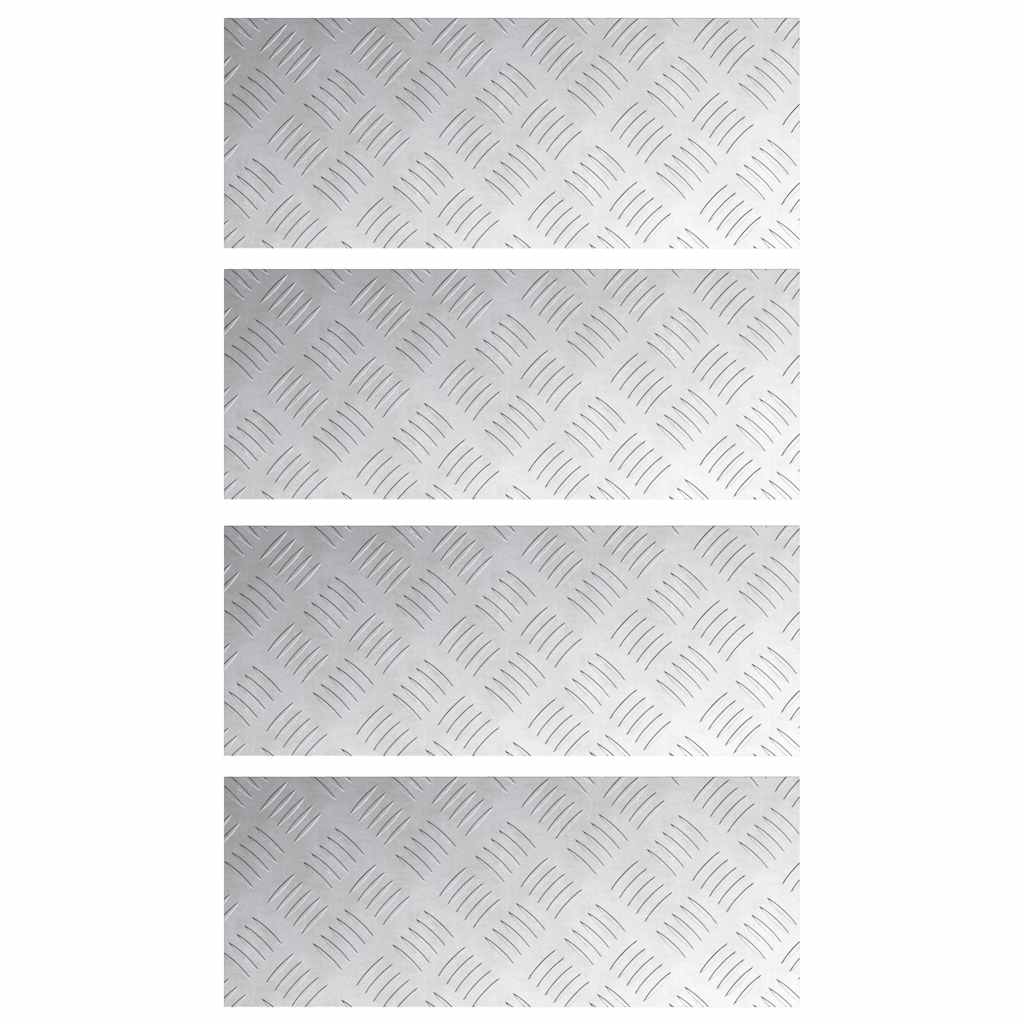 Stepenica Pravokutni 4 pcs Srebrno 50 x 20 cm Aluminij