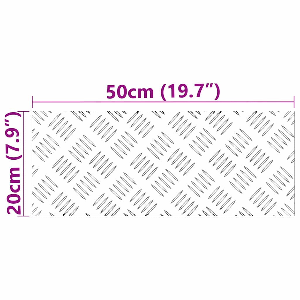 Stepenica Pravokutni 2 pcs Srebrno 50 x 20 cm Aluminij