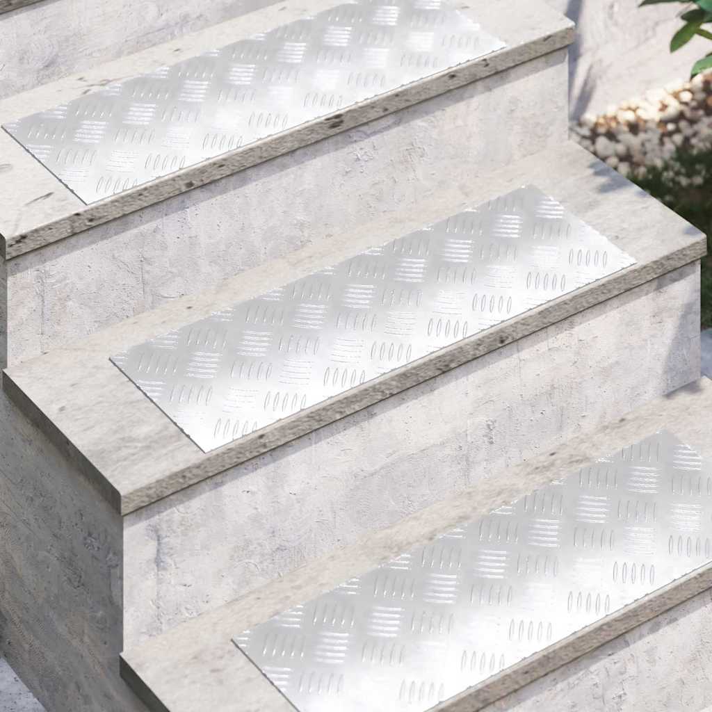 Stepenica Pravokutni 2 pcs Srebrno 60 x 20 cm Aluminij