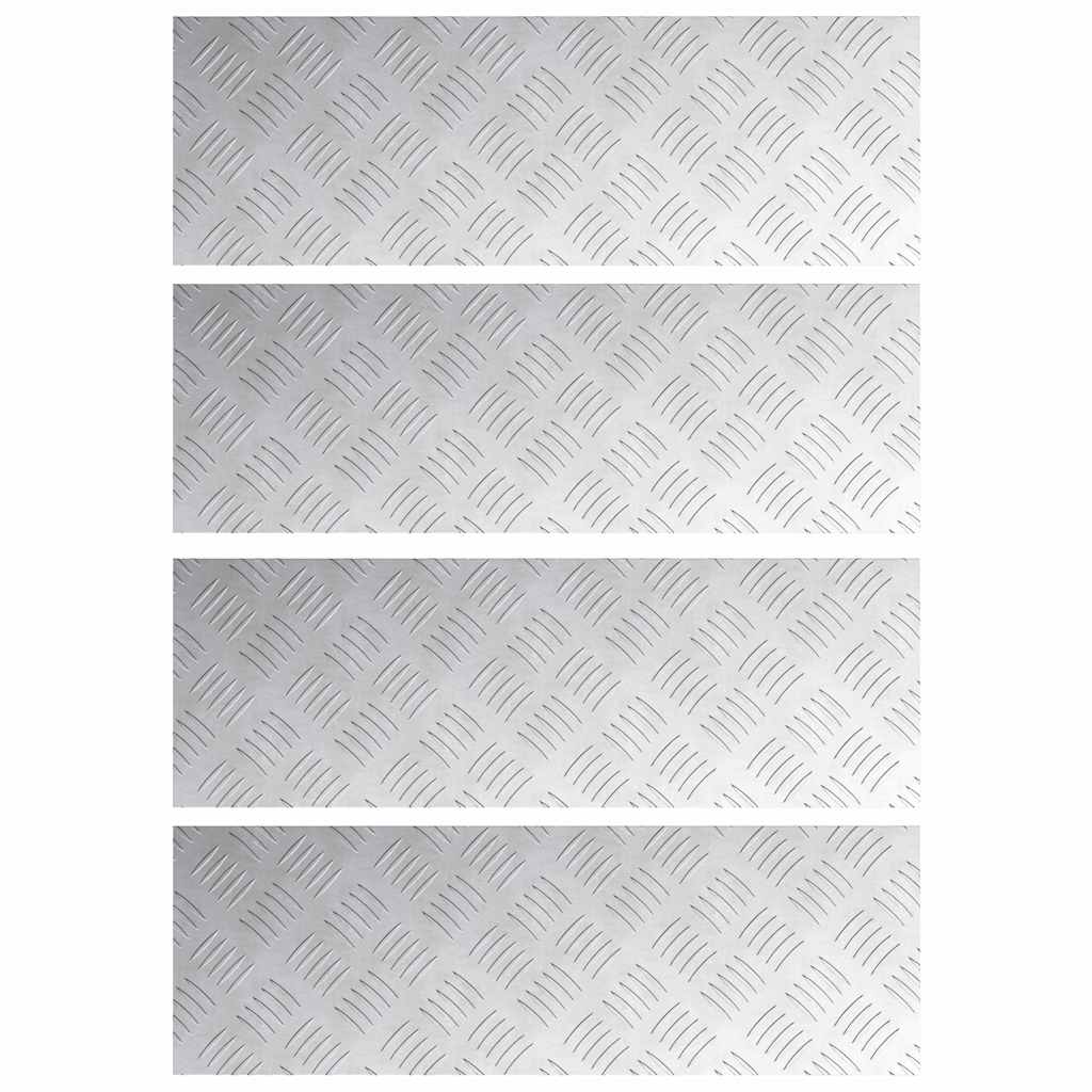 Stepenica Pravokutni 4 pcs Srebrno 60 x 20 cm Aluminij
