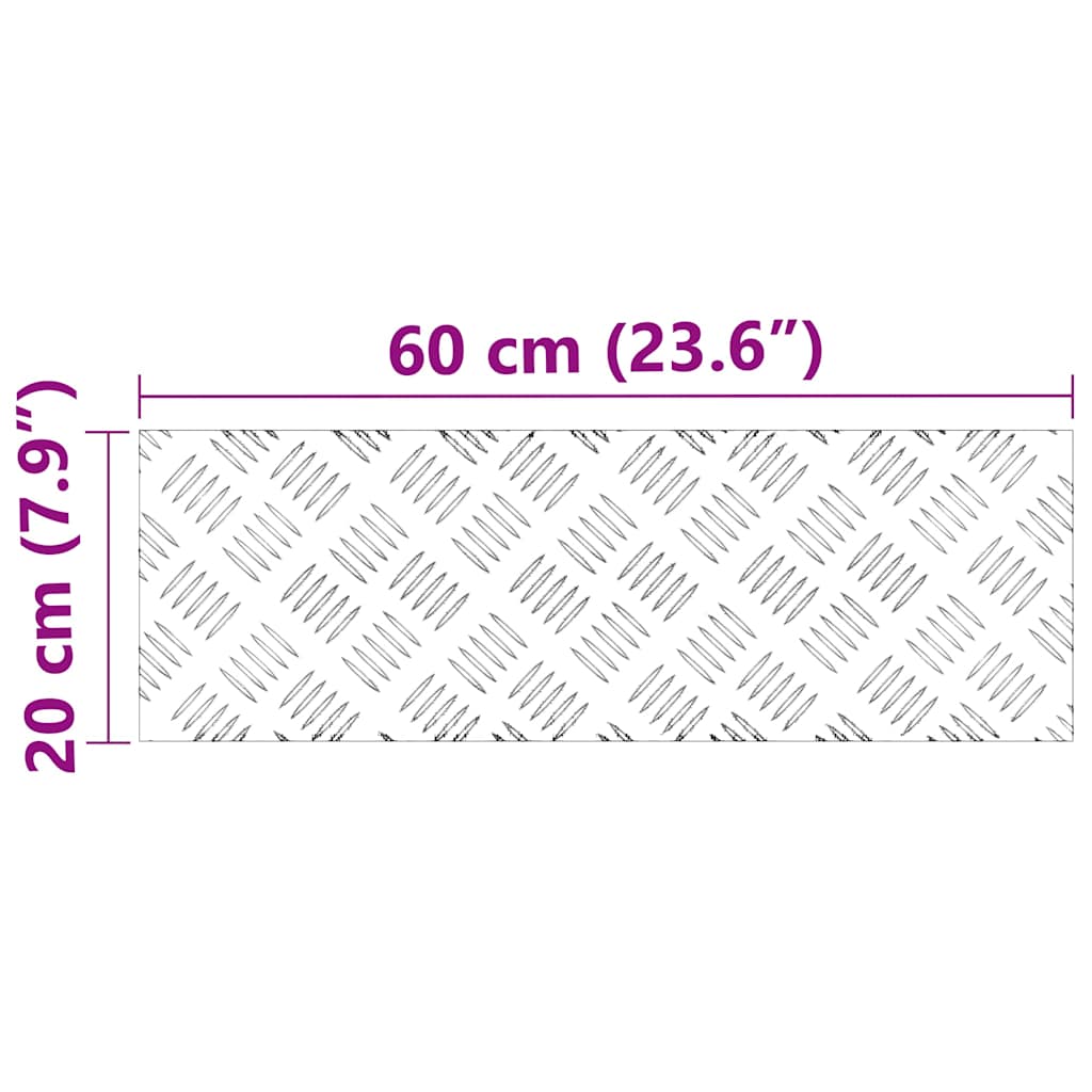 Stepenica Pravokutni 4 pcs Srebrno 60 x 20 cm Aluminij