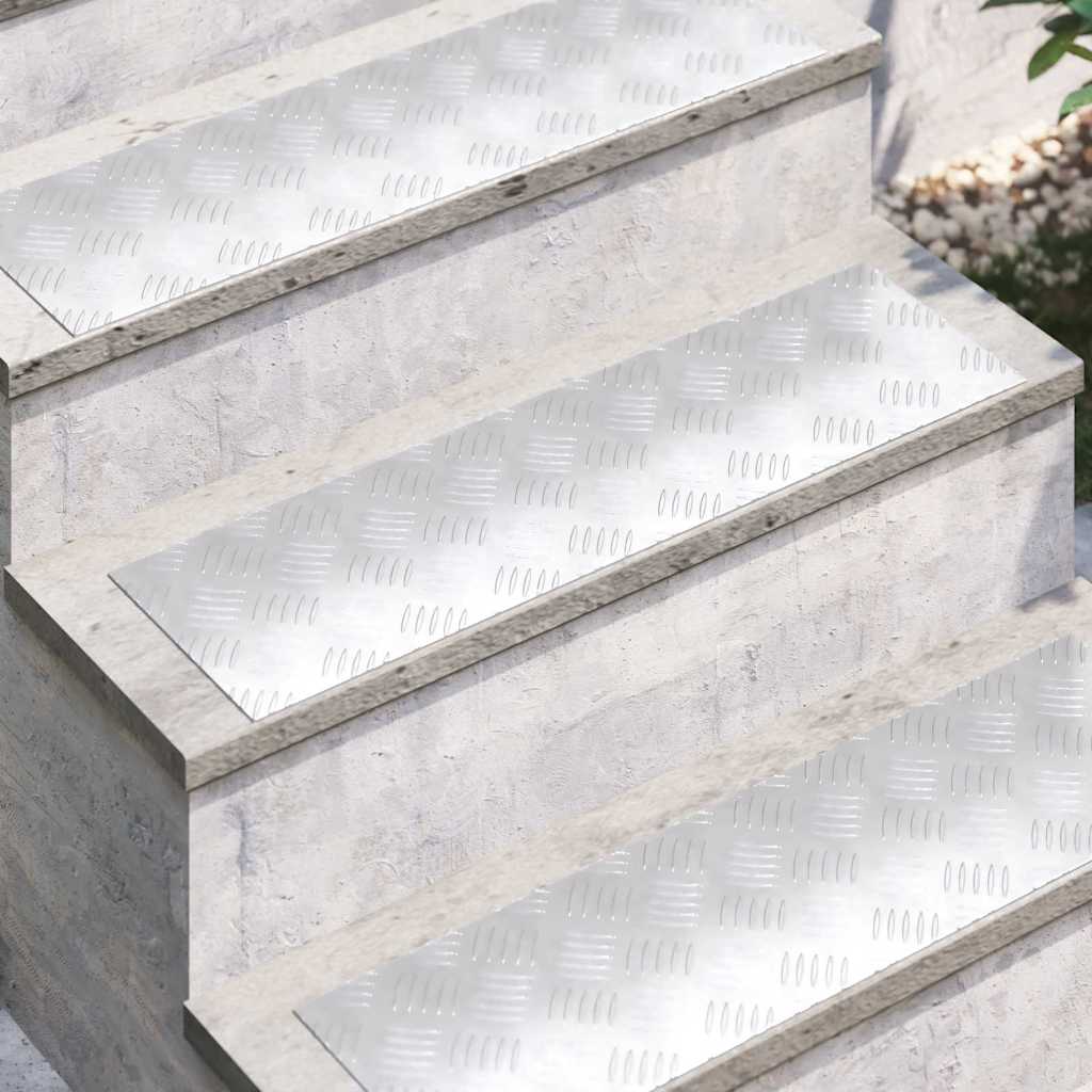 Stepenica Pravokutni 4 pcs Srebrno 70 x 20 cm Aluminij