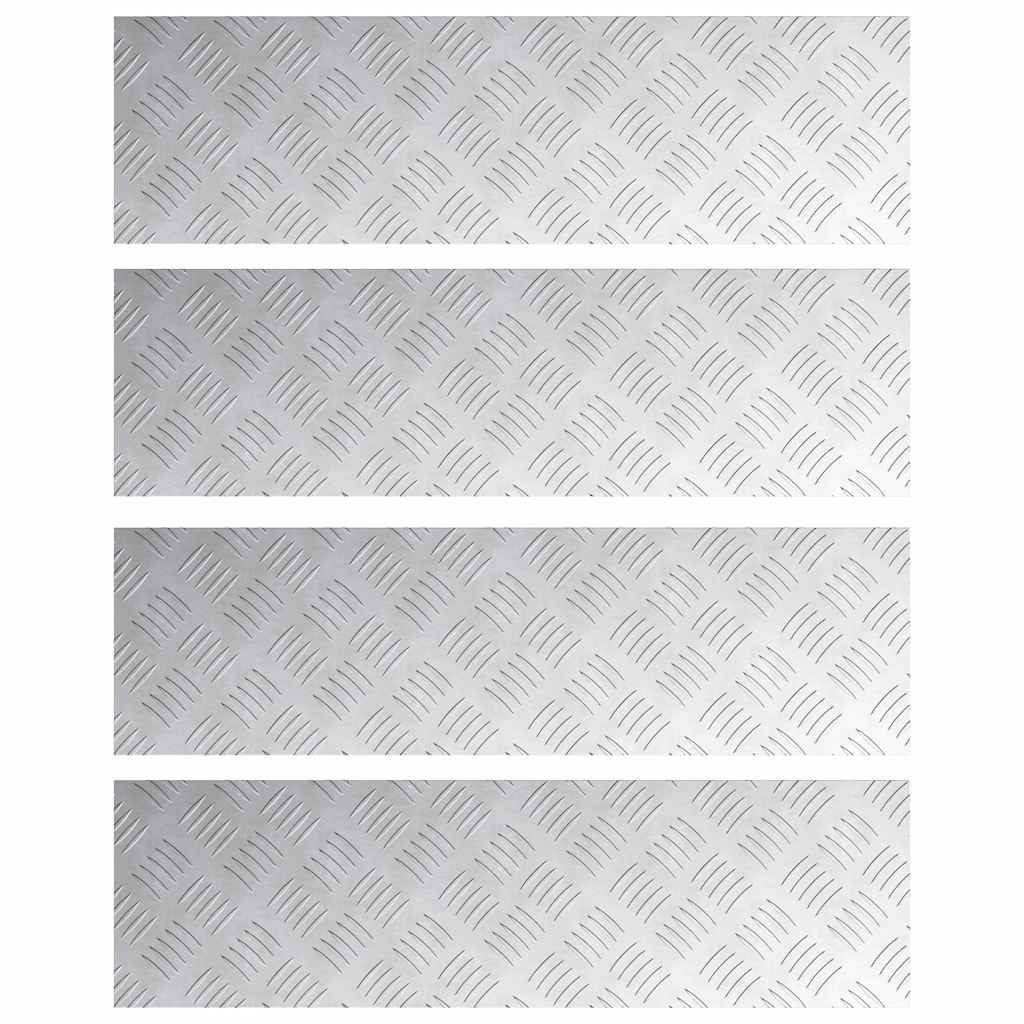 Stepenica Pravokutni 4 pcs Srebrno 70 x 20 cm Aluminij