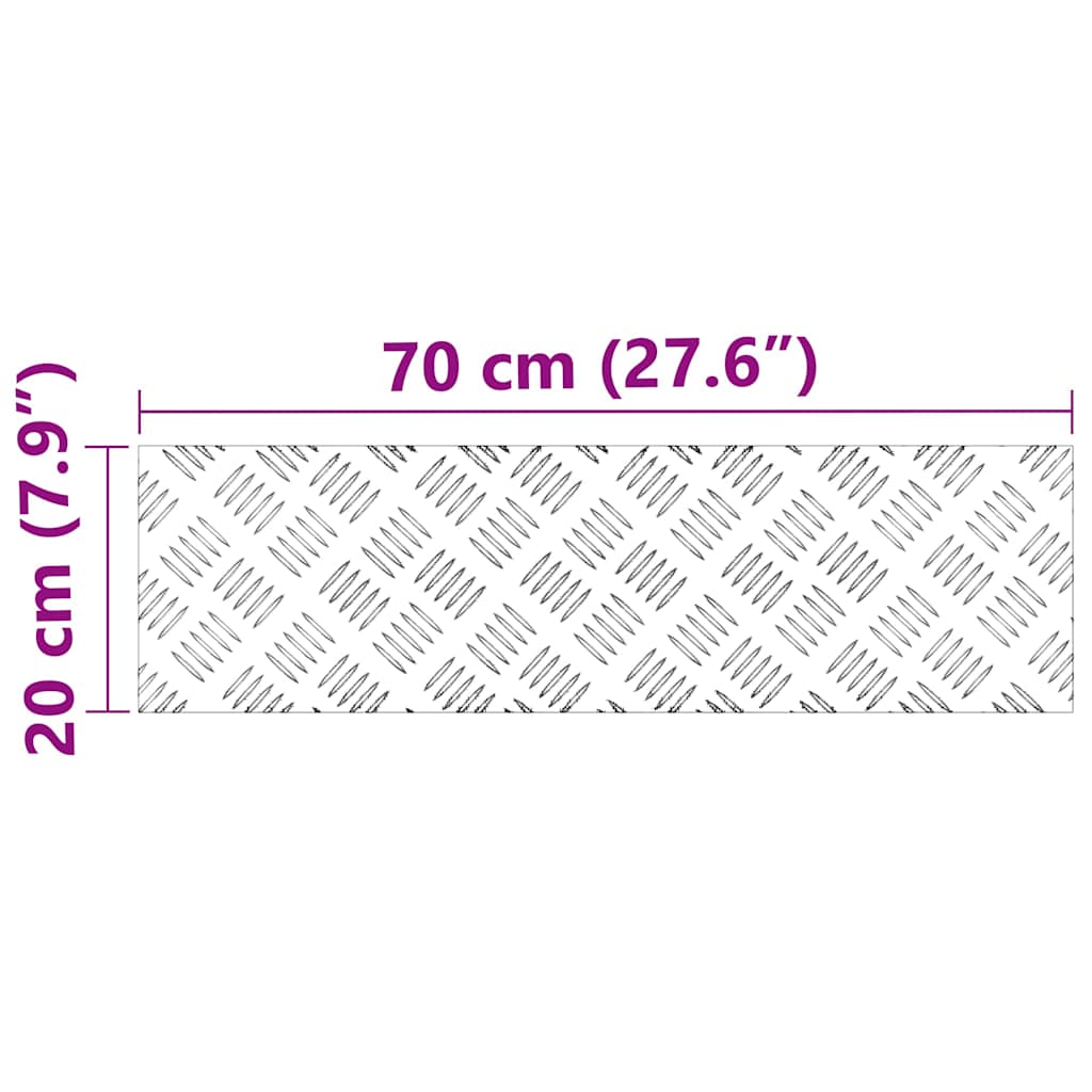 Stepenica Pravokutni 4 pcs Srebrno 70 x 20 cm Aluminij