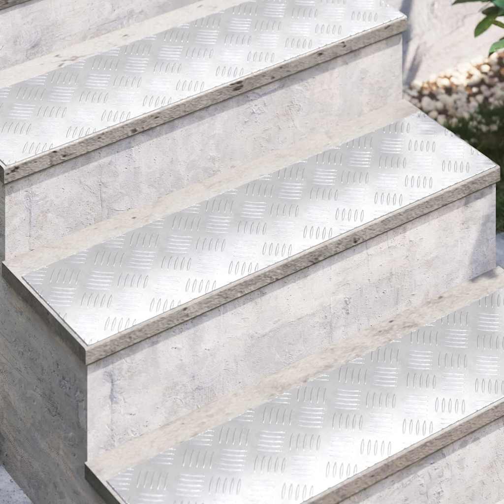 Stepenica Pravokutni 2 pcs Srebrno 80 x 20 cm Aluminij