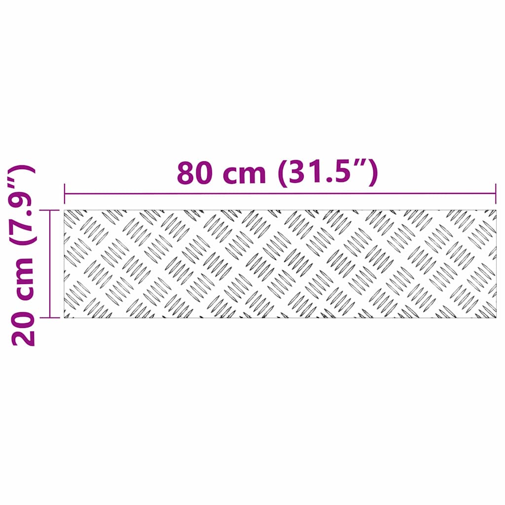 Stepenica Pravokutni 2 pcs Srebrno 80 x 20 cm Aluminij