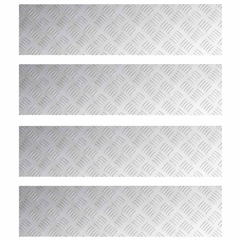 Stepenica Pravokutni 4 pcs Srebrno 80 x 20 cm Aluminij