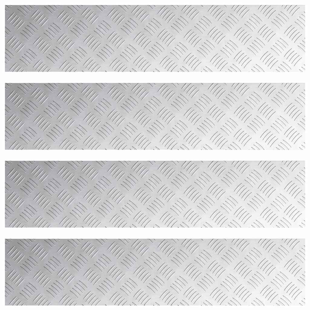 Stepenica Pravokutni 4 pcs Srebrno 90 x 20 cm Aluminij
