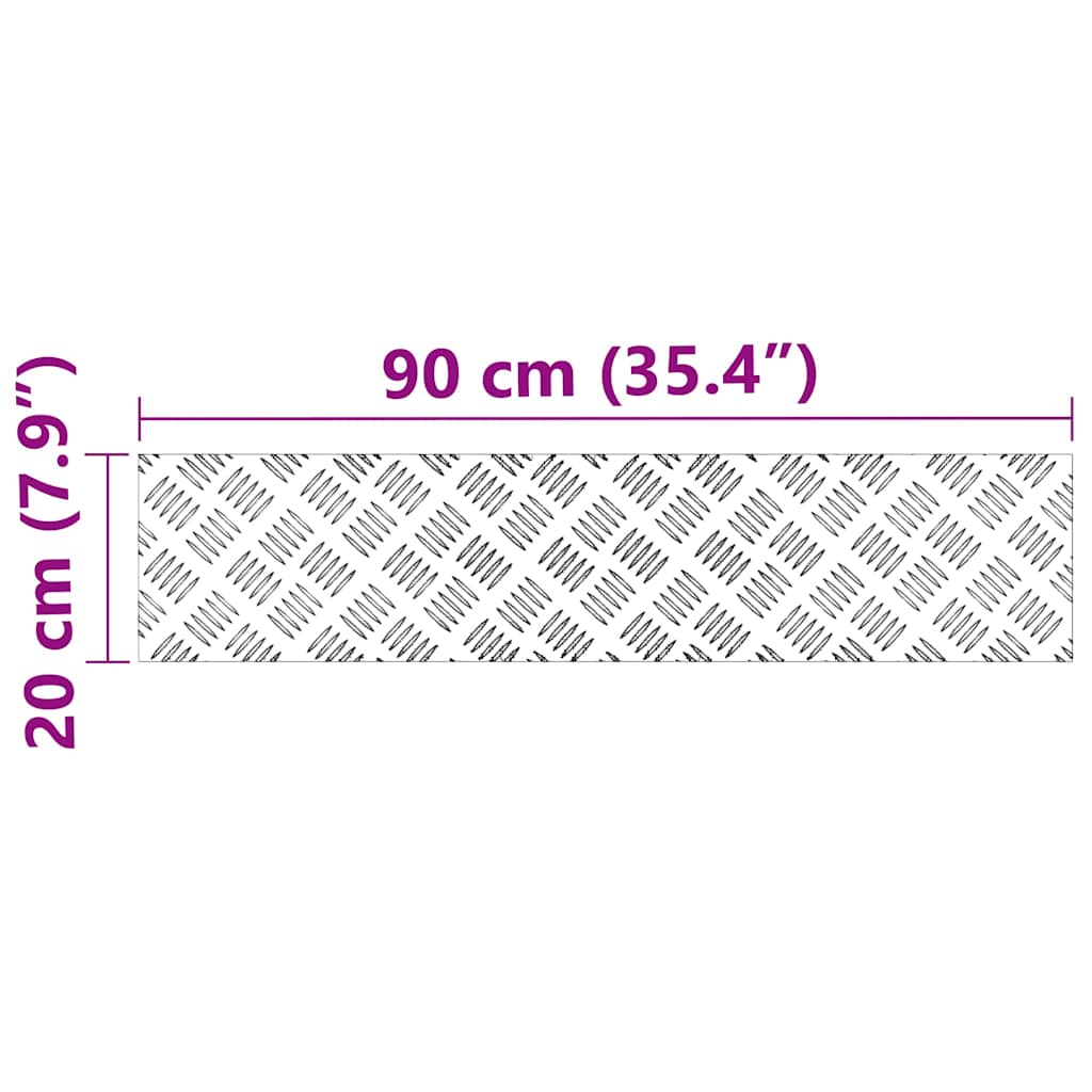 Stepenica Pravokutni 4 pcs Srebrno 90 x 20 cm Aluminij