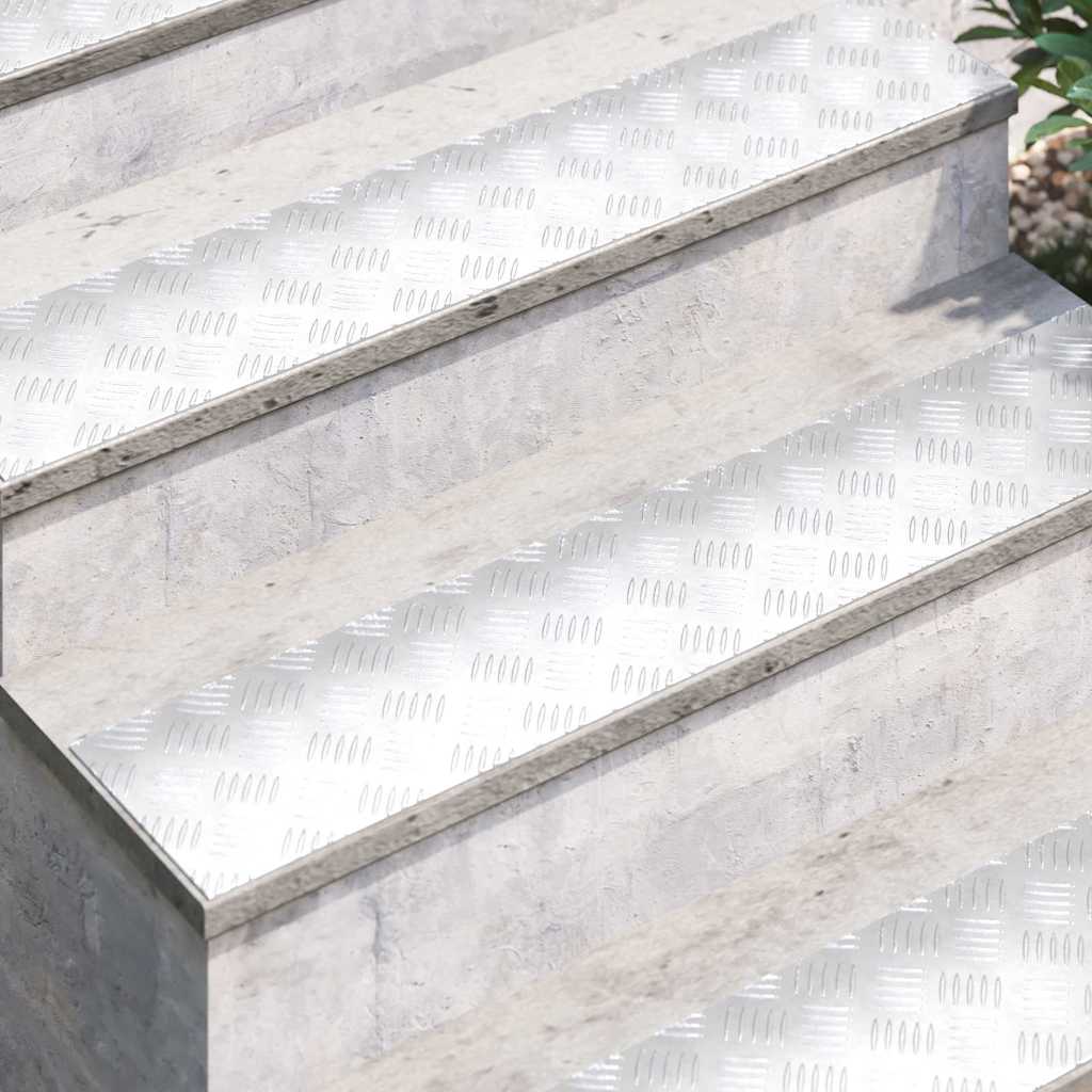 Stepenica Pravokutni 4 pcs Srebrno 100 x 20 cm Aluminij
