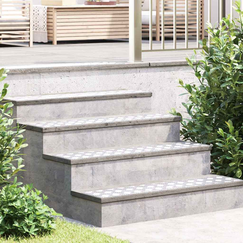 Stepenica Pravokutni 4 pcs Srebrno 100 x 20 cm Aluminij