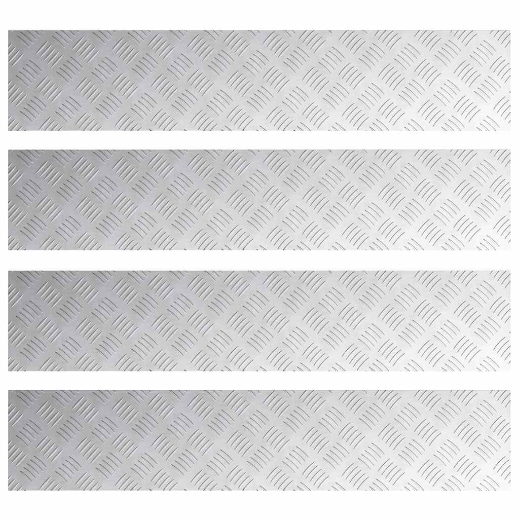 Stepenica Pravokutni 4 pcs Srebrno 100 x 20 cm Aluminij