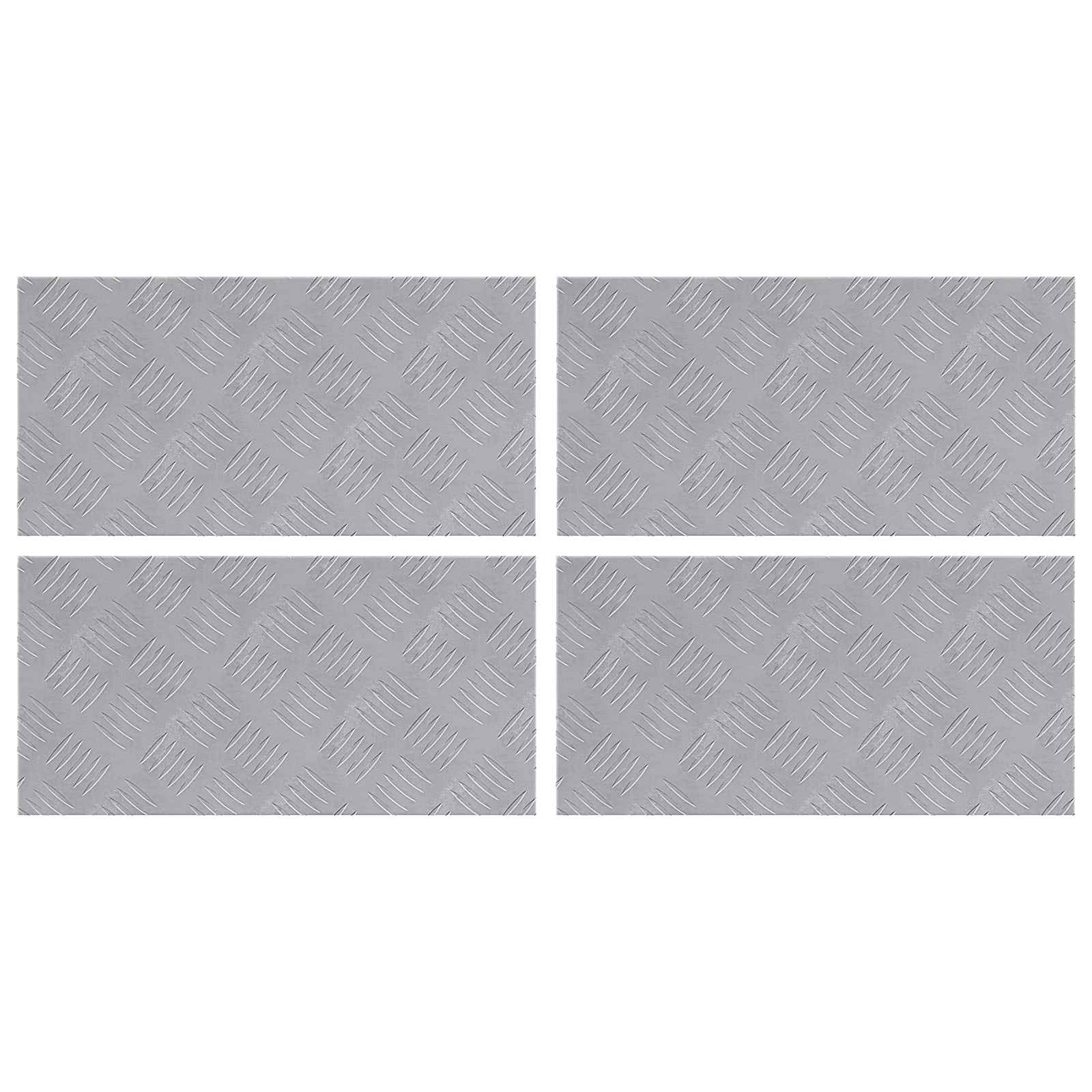 Stepenica Pravokutni 4 pcs Srebrno 50 x 25 cm Aluminij