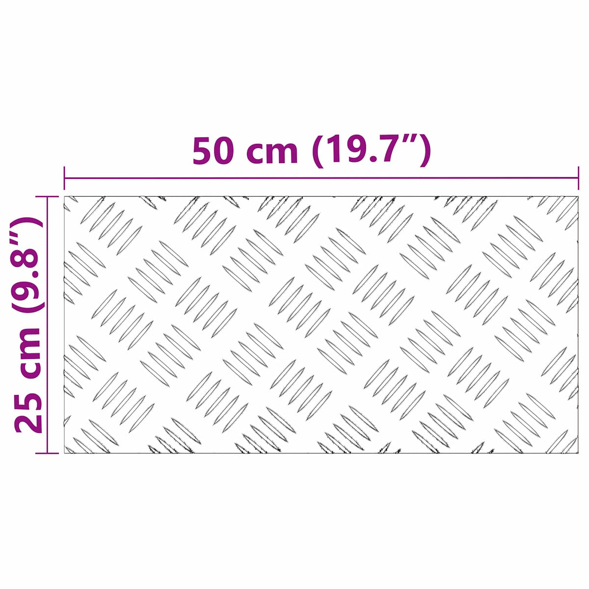 Stepenica Pravokutni 4 pcs Srebrno 50 x 25 cm Aluminij