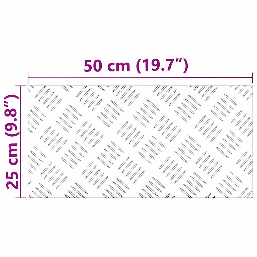 Stepenica Pravokutni 2 pcs Srebrno 50 x 25 cm Aluminij