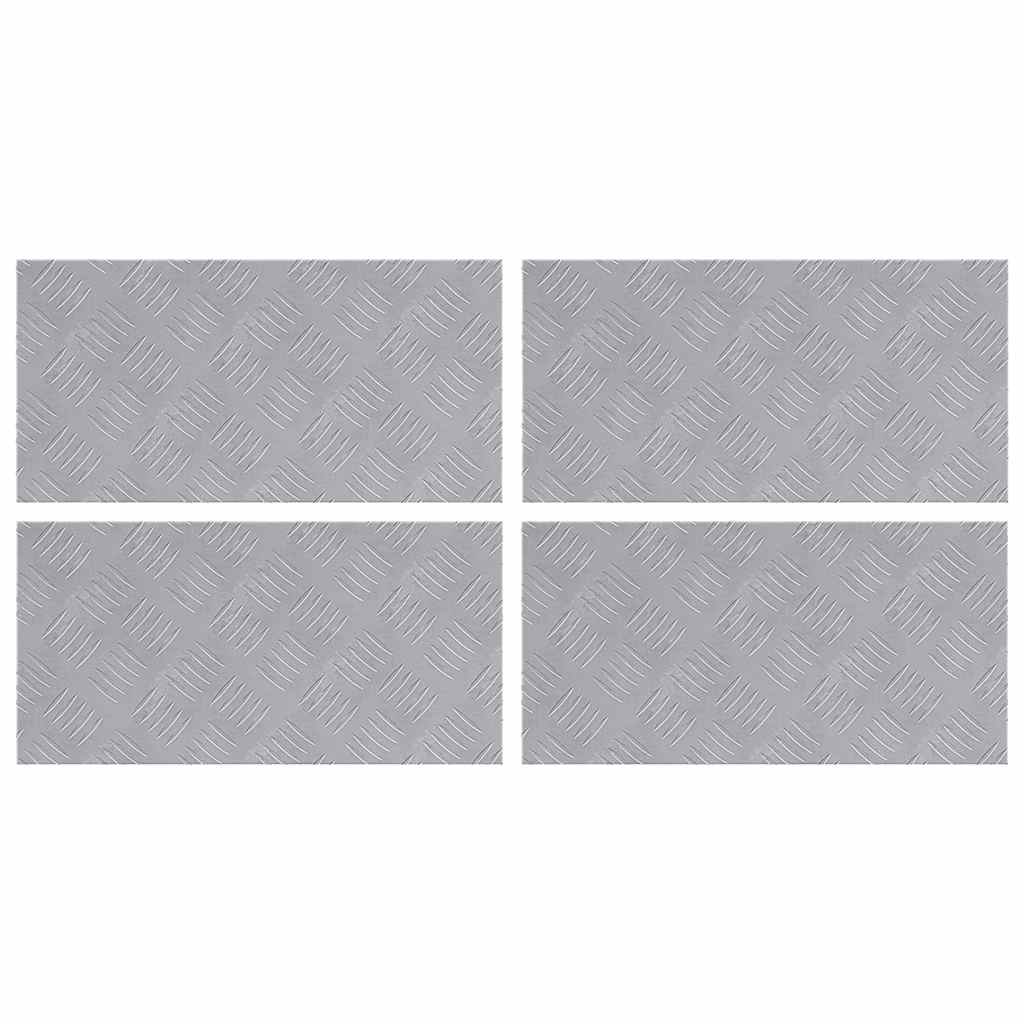 Stepenica Pravokutni 4 pcs Srebrno 50 x 25 cm Aluminij