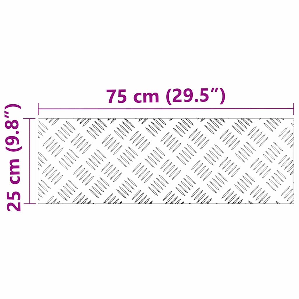 Stepenica Pravokutni 4 pcs Srebrno 75 x 25 cm Aluminij