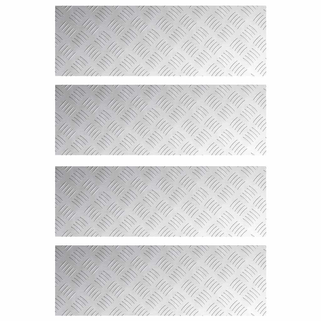 Stepenica Pravokutni 4 pcs Srebrno 75 x 25 cm Aluminij