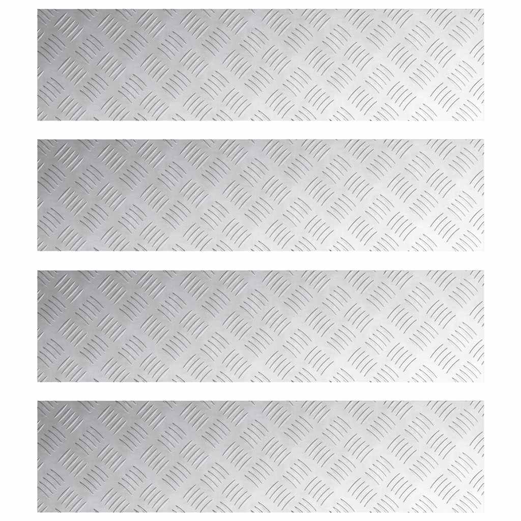 Stepenica Pravokutni 4 pcs Srebrno 100 x 25 cm Aluminij