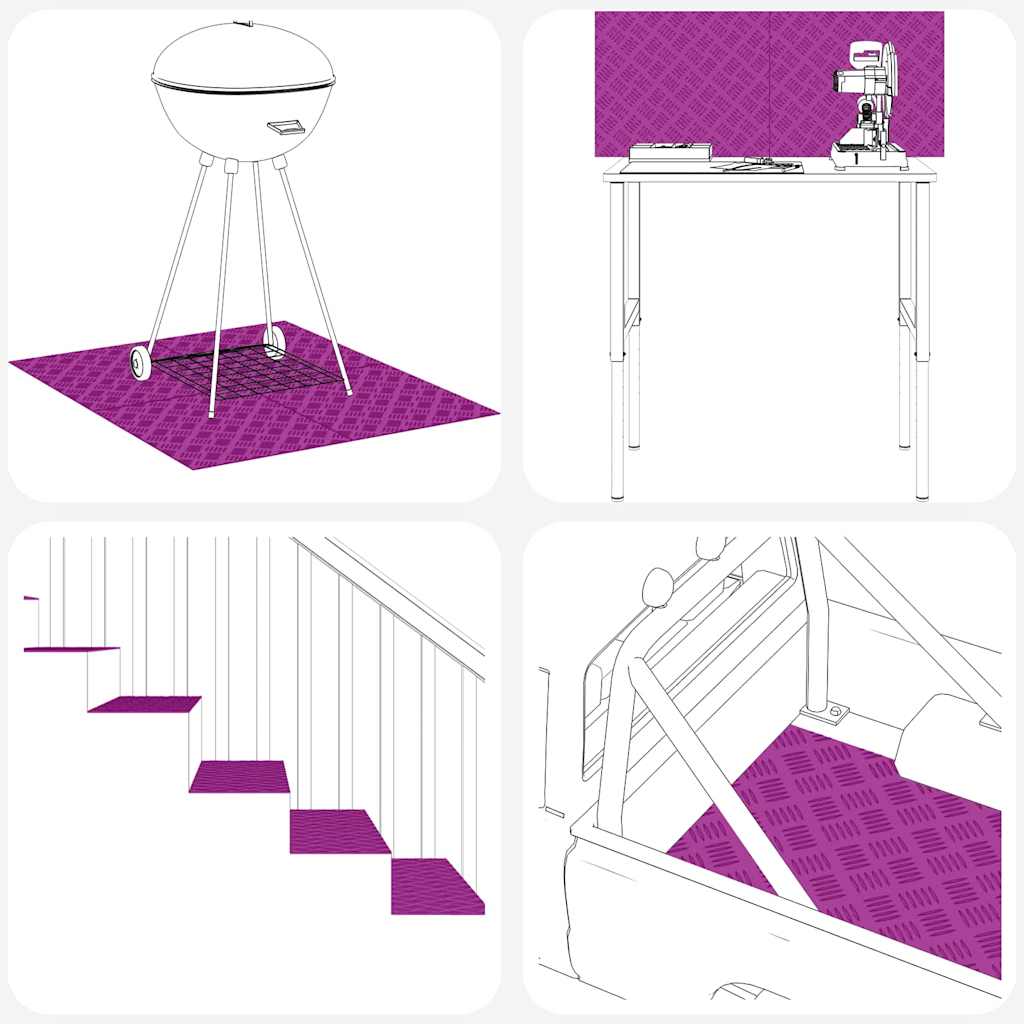 Stepenica Pravokutni 4 pcs Srebrno 100 x 25 cm Aluminij