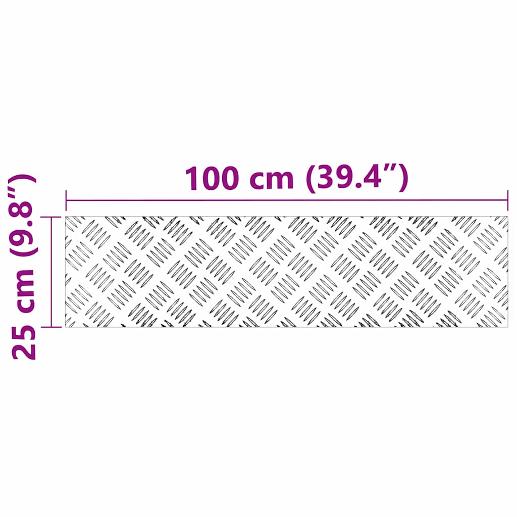 Stepenica Pravokutni 4 pcs Srebrno 100 x 25 cm Aluminij