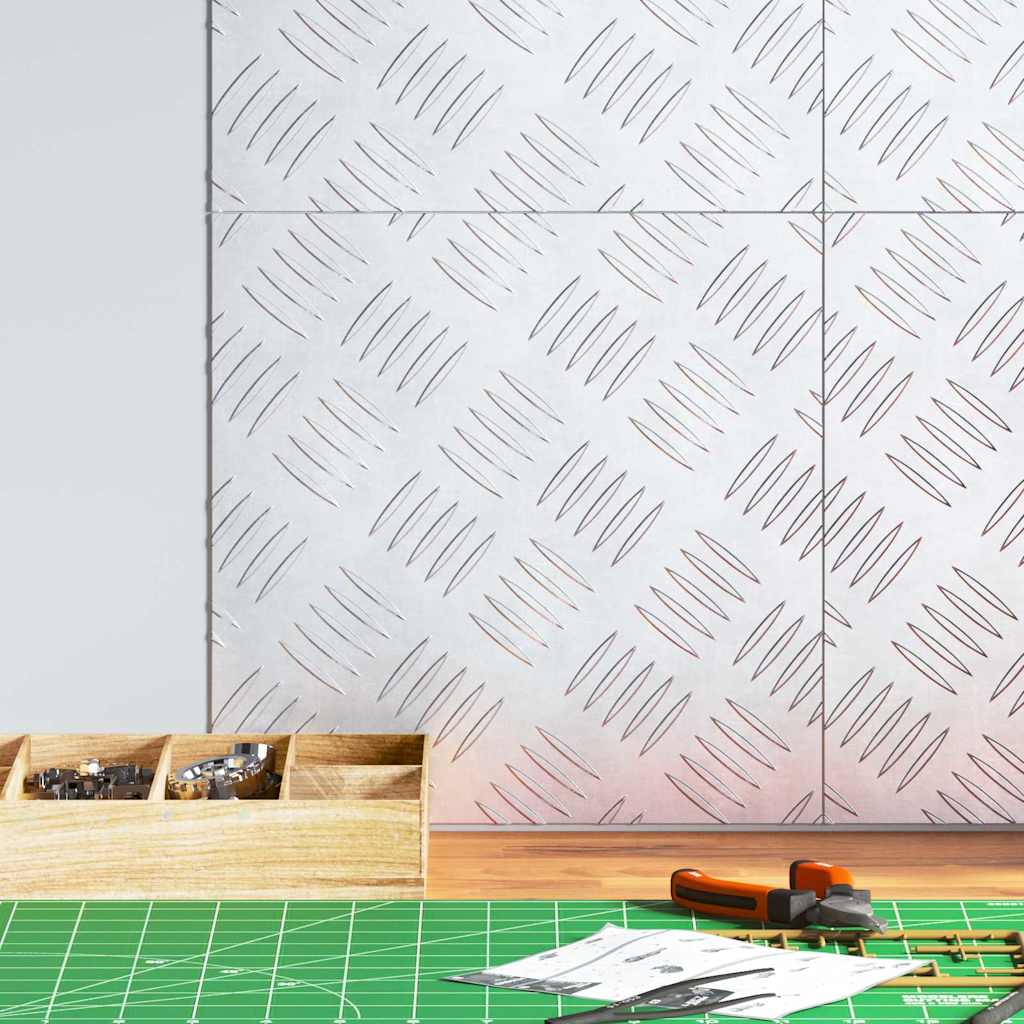 Stepenica Četvrtasti 4 pcs Srebrno 30 x 30 cm Aluminij