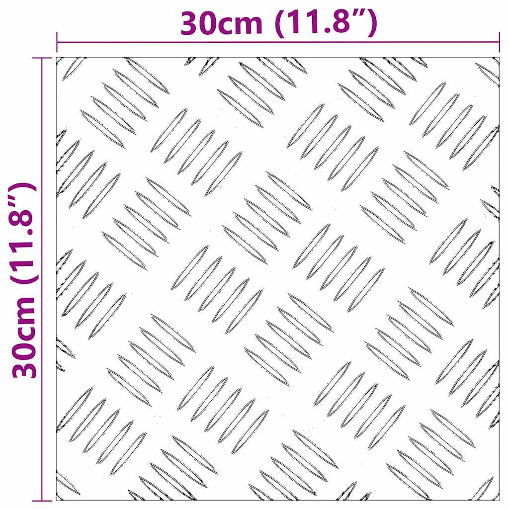 Stepenica Četvrtasti 4 pcs Srebrno 30 x 30 cm Aluminij