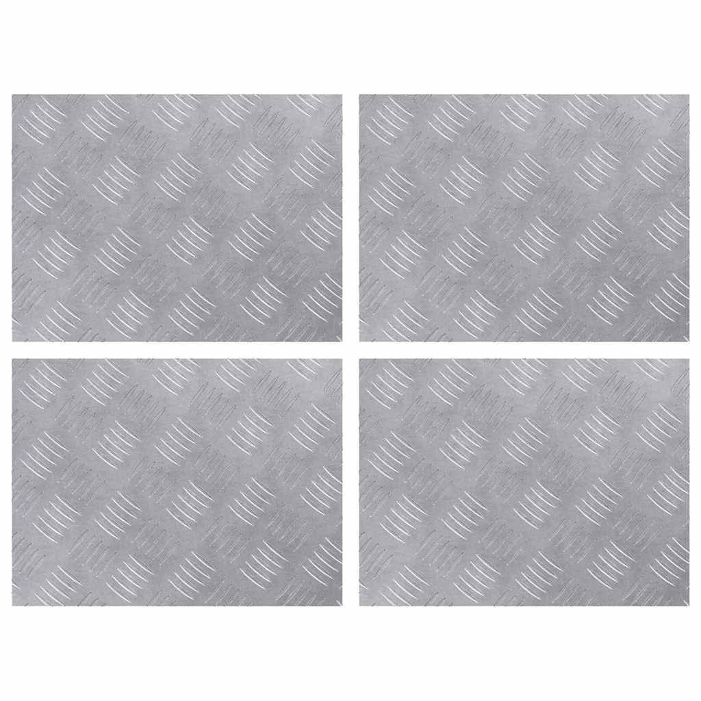Stepenica Pravokutni 4 pcs Srebrno 40 x 30 cm Aluminij