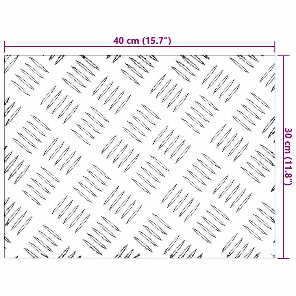 Stepenica Pravokutni 4 pcs Srebrno 40 x 30 cm Aluminij