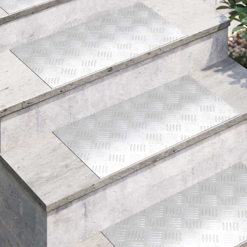 Stepenica Pravokutni 2 pcs Srebrno 60 x 30 cm Aluminij