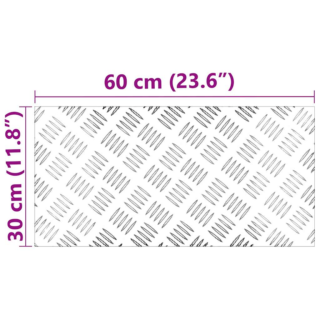 Stepenica Pravokutni 2 pcs Srebrno 60 x 30 cm Aluminij