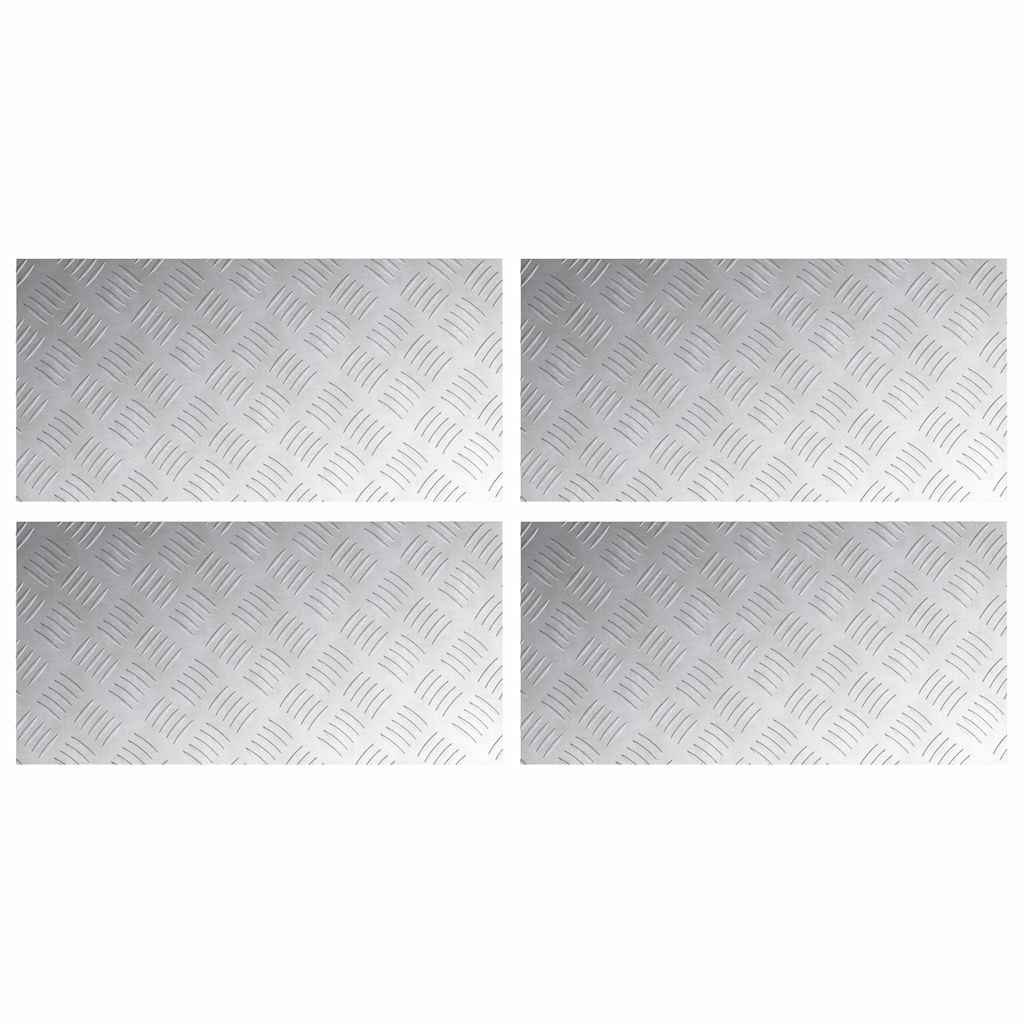 Stepenica Pravokutni 4 pcs Srebrno 60 x 30 cm Aluminij