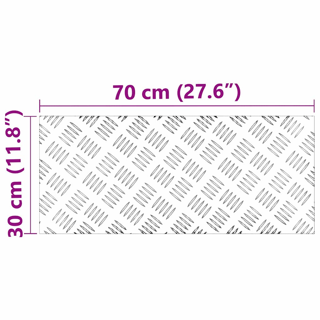 Stepenica Pravokutni 4 pcs Srebrno 70 x 30 cm Aluminij