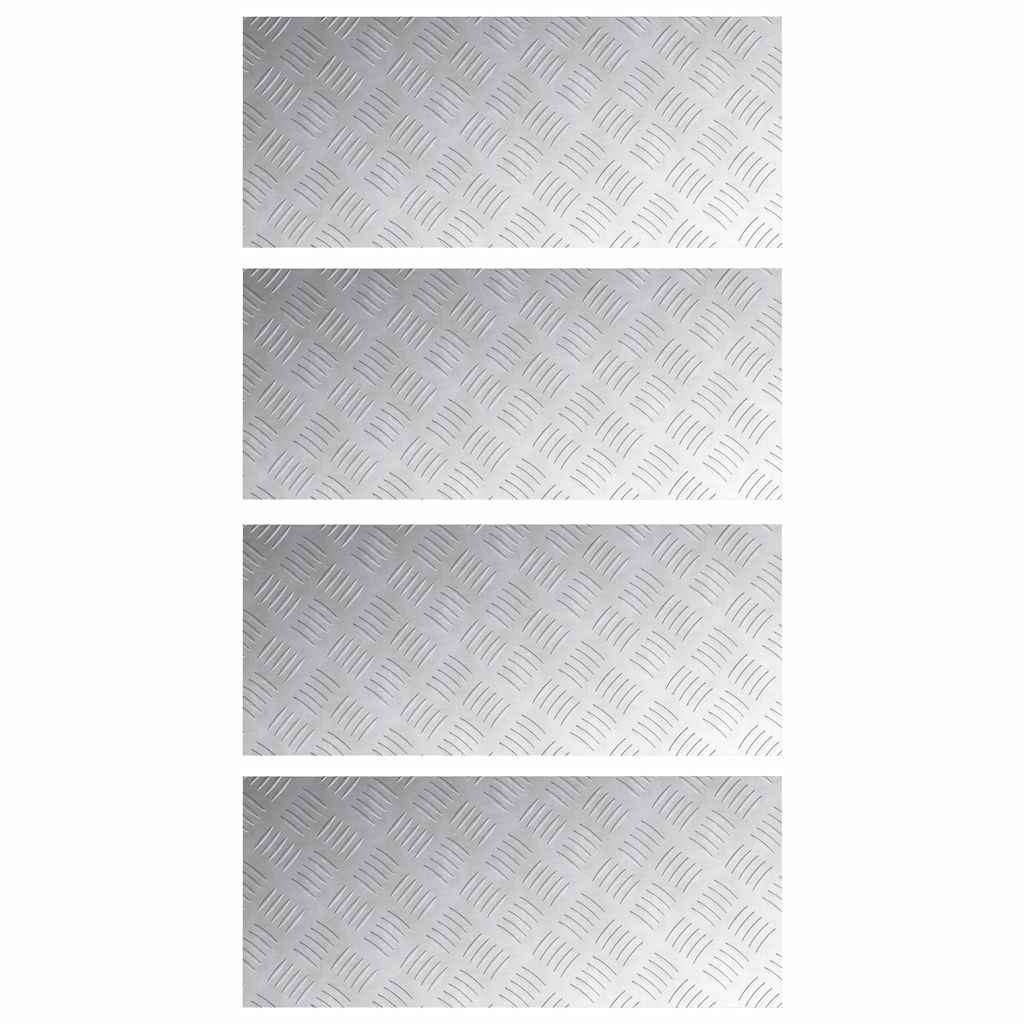 Stepenica Pravokutni 4 pcs Srebrno 70 x 30 cm Aluminij