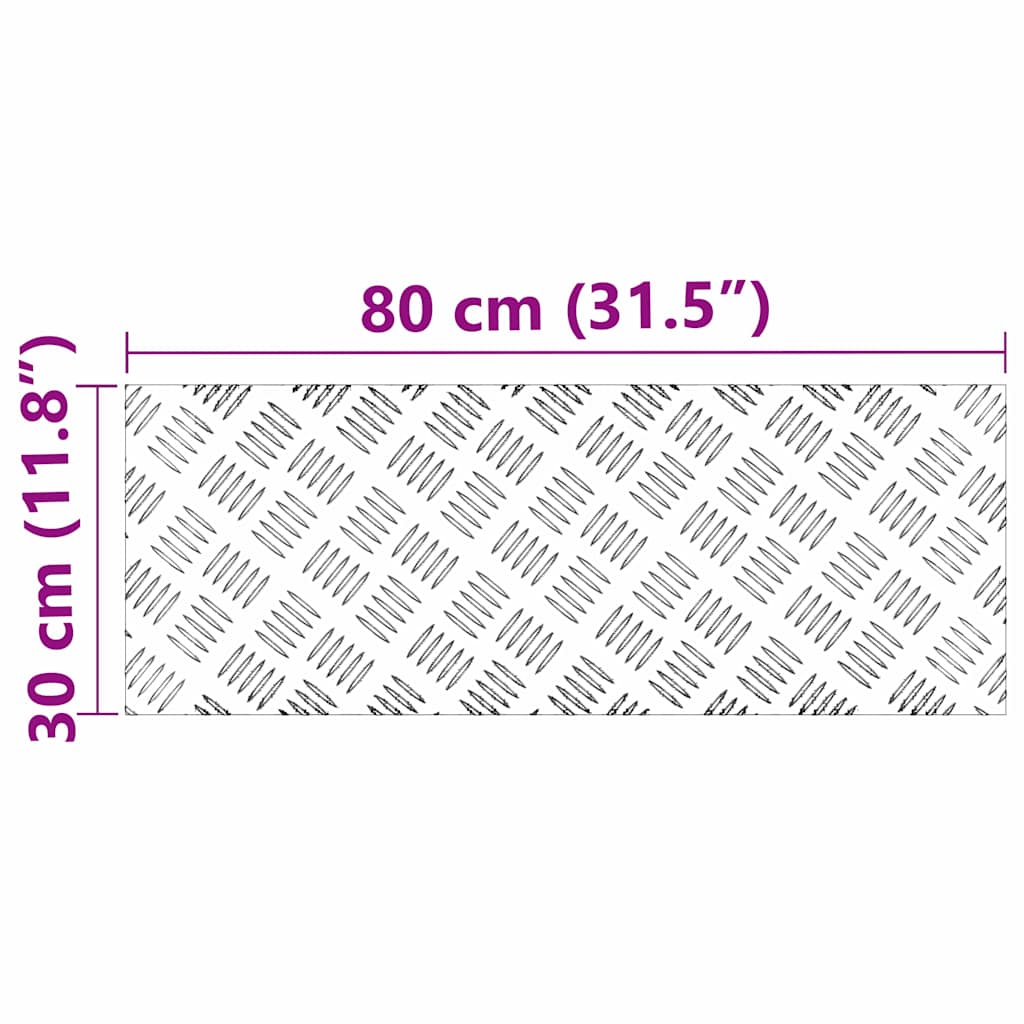 Stepenica Pravokutni 2 pcs Srebrno 80 x 30 cm Aluminij