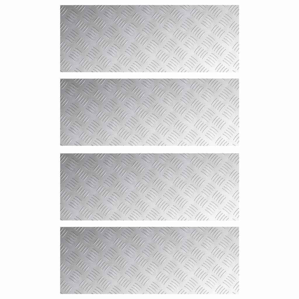 Stepenica Pravokutni 4 pcs Srebrno 80 x 30 cm Aluminij