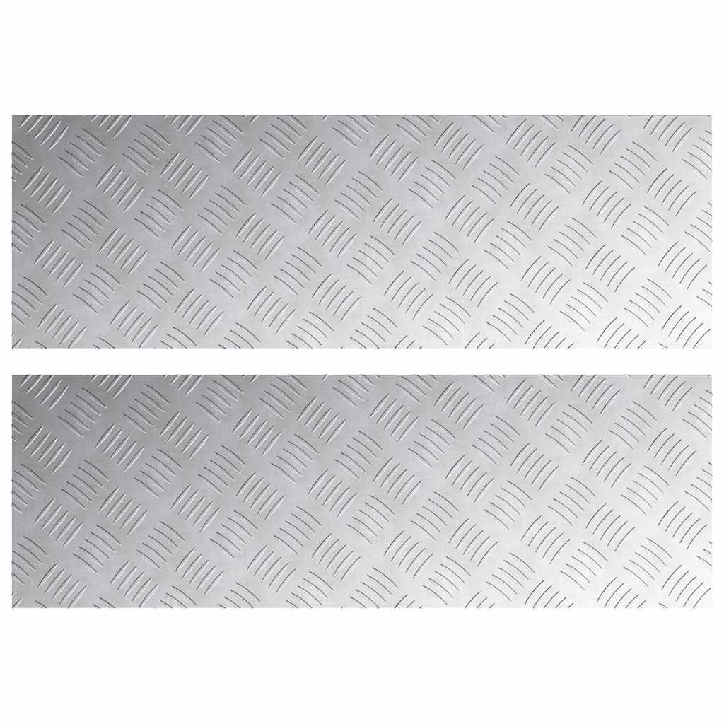 Stepenica Pravokutni 2 pcs Srebrno 90 x 30 cm Aluminij