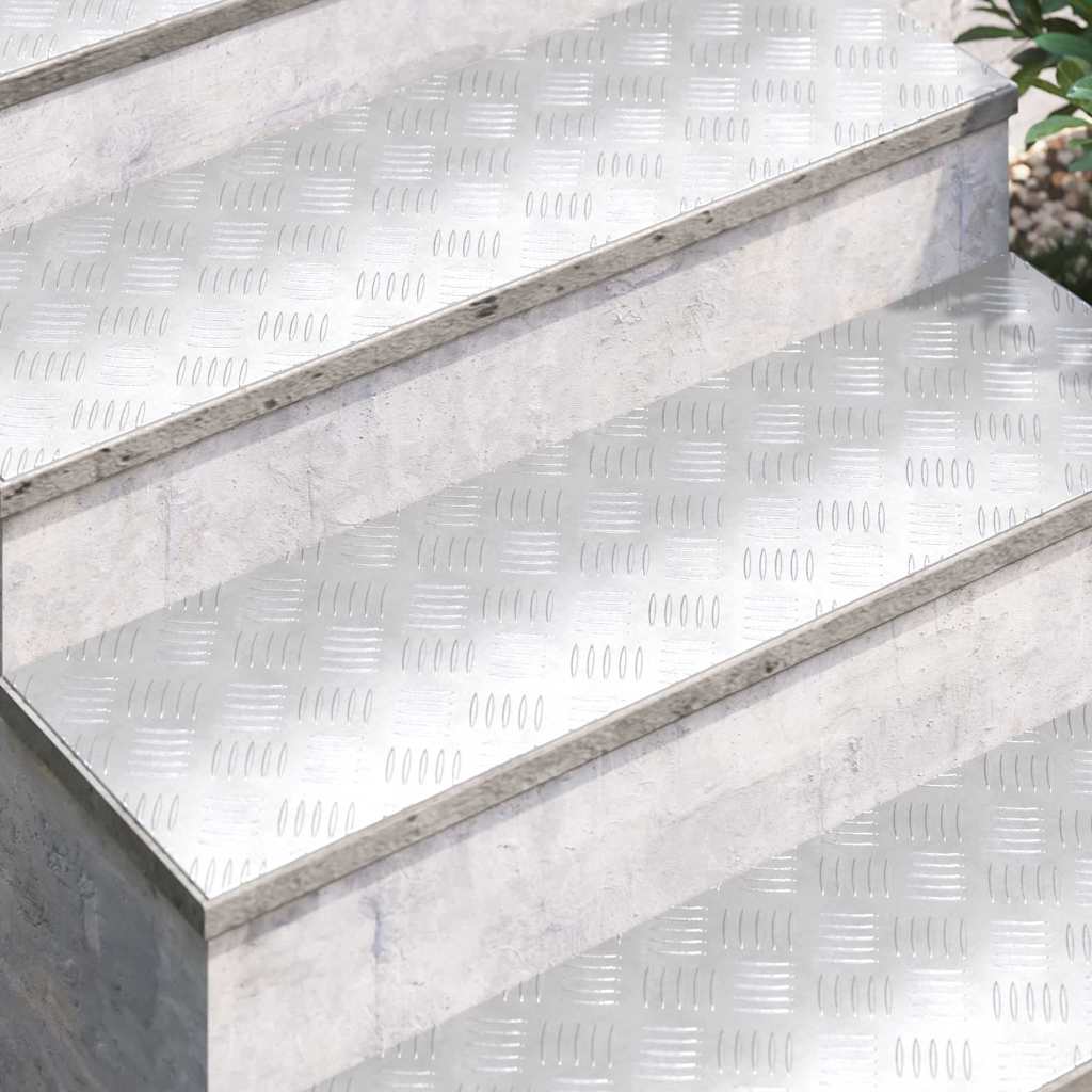 Stepenica Pravokutni 2 pcs Srebrno 100 x 30 cm Aluminij