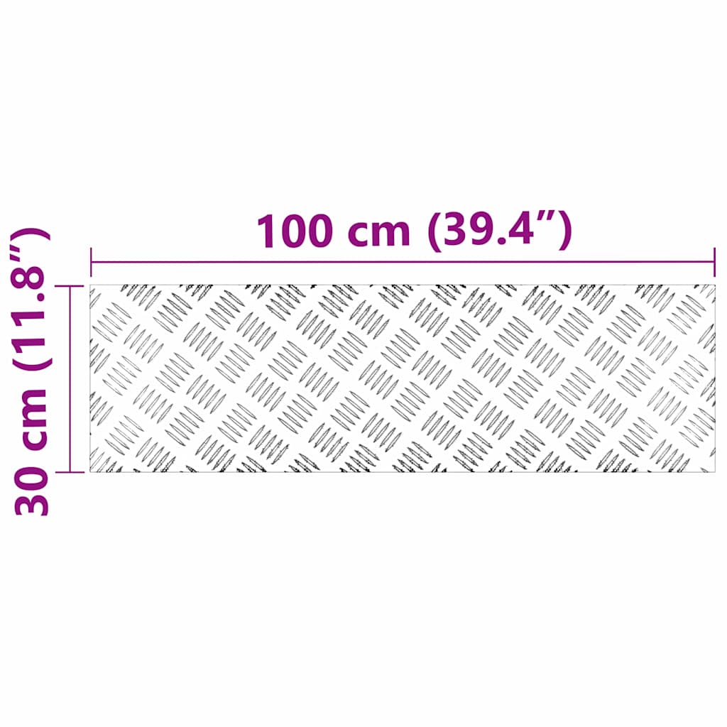 Stepenica Pravokutni 2 pcs Srebrno 100 x 30 cm Aluminij