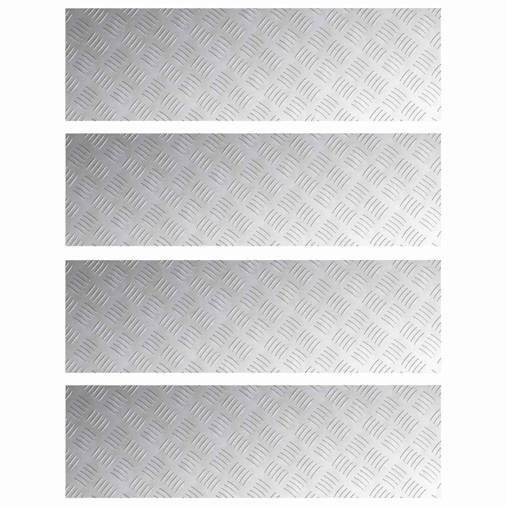 Stepenica Pravokutni 4 pcs Srebrno 100 x 30 cm Aluminij
