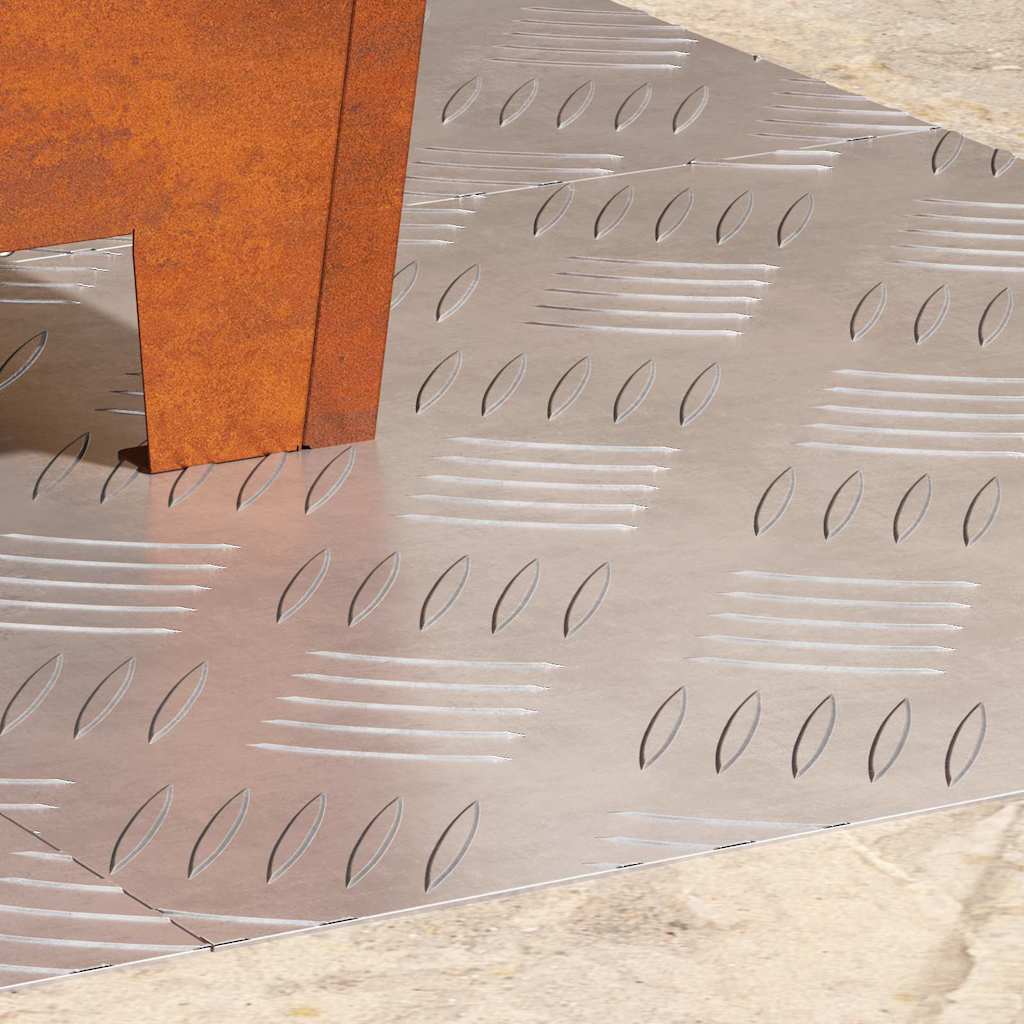 Stepenica Četvrtasti 4 pcs Srebrno 40 x 40 cm Aluminij